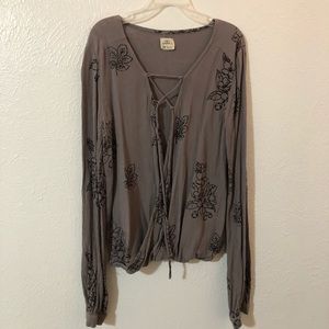 Grey long sleeve top